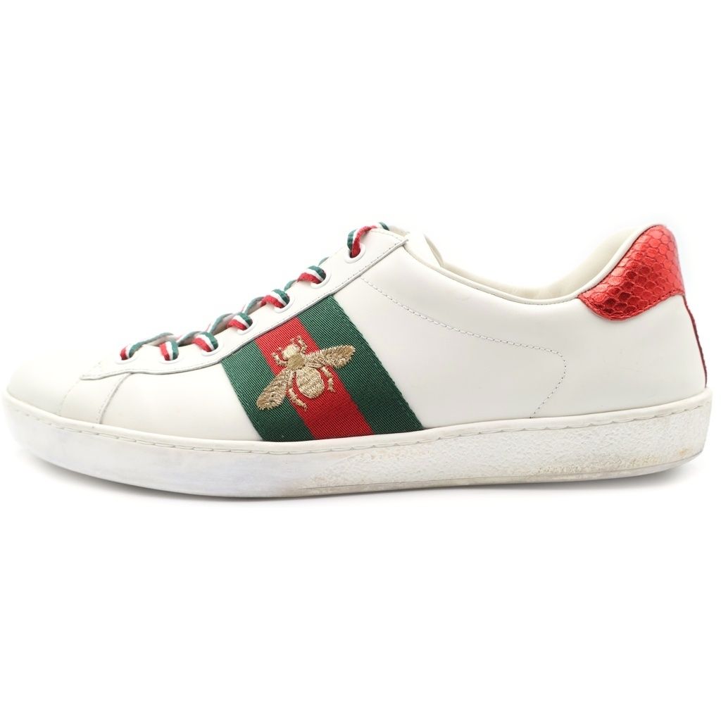 GUCCI (グッチ) エース ビー レザー ローカットスニーカー ホワイト 429446