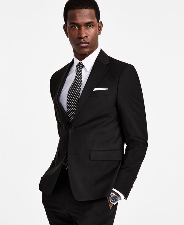 カルバンクライン メンズ アウター ジャケット・ブルゾン ウール Calvin Klein MenskinnyFit Wool Blend Suit Jacket Black ブラック
