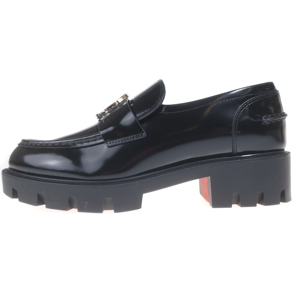 CHRISTIAN LOUBOUTIN (クリスチャンルブタン) Cロゴプレート オックスフォード レザー ダービーシューズ ローファー ブラック レディース 3221081