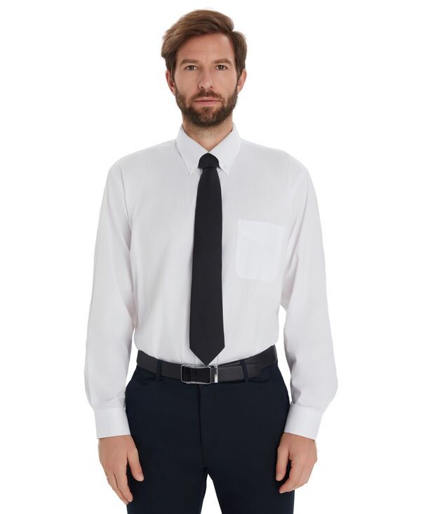 クラブルーム メンズ トップス シャツ Club Roomens Pinpoint Button Front Solidresshirt White ホワイト