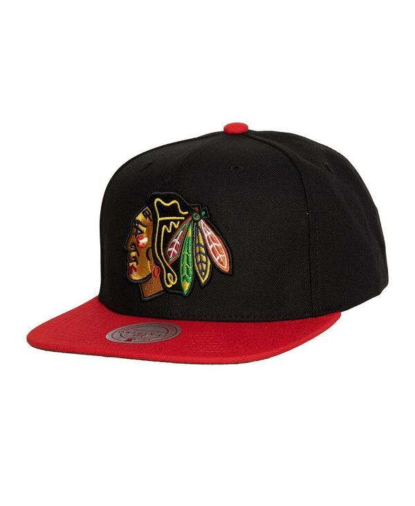 ミッチェルネス メンズ アクセサリー 帽子 Mitchell Ness Mens Black Chicago Blackhawks Core Team Ground 20 Snapback Hat Black ブラック