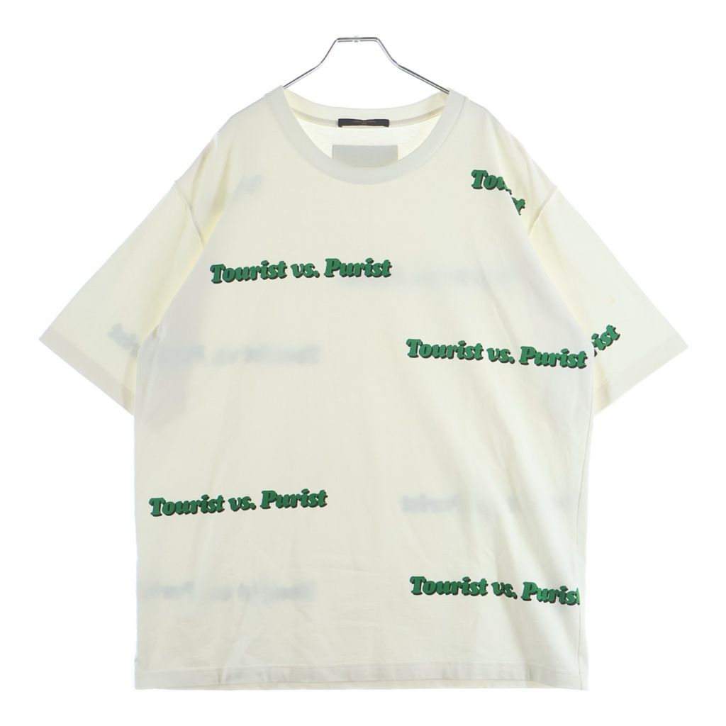 LOUIS VUITTON (ルイヴィトン) 21AW フロッキープリント クルーネック 半袖Tシャツ カットソー ホワイト RN212 NPL HLY85W