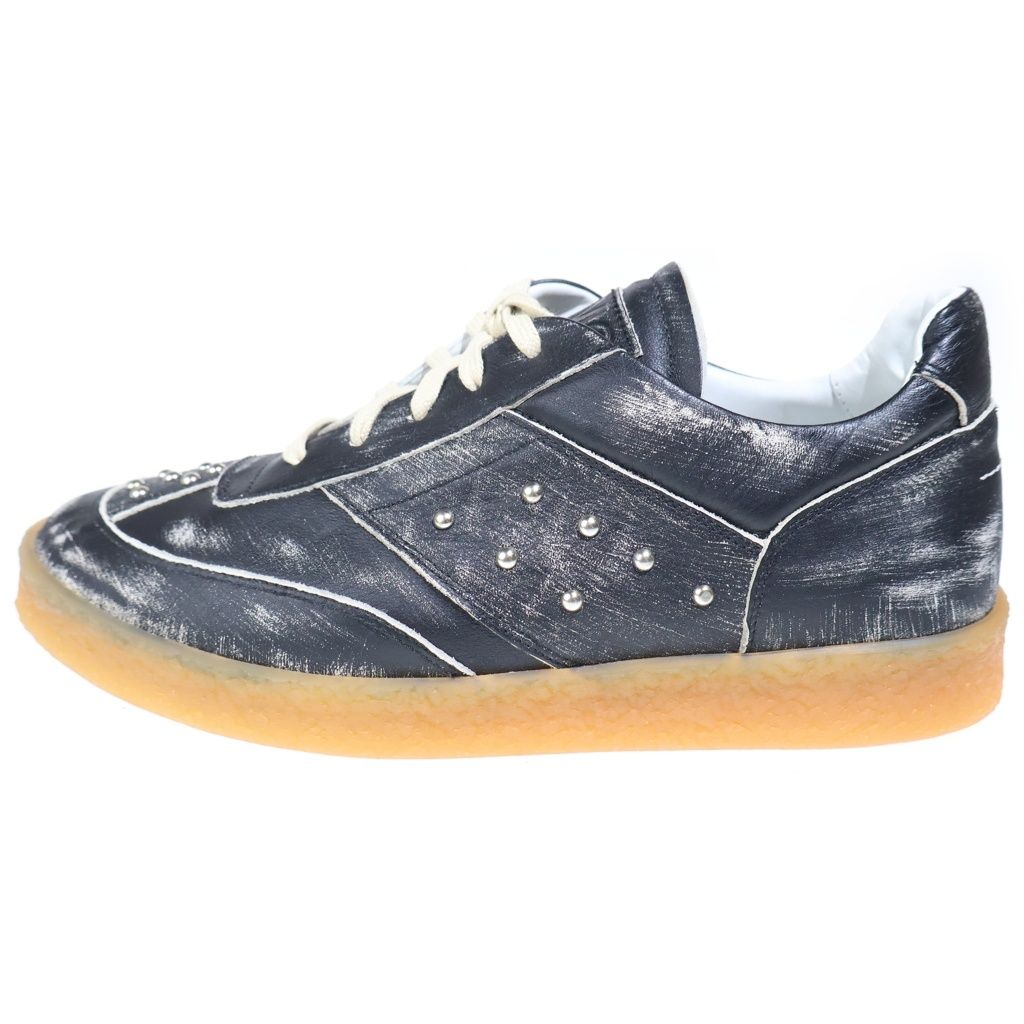 MM6 Maison Margiela (エムエムシックスメゾンマルジェラ) Abraded sneakers S66WS0086加工 スタッズローカットスニーカー ブラック