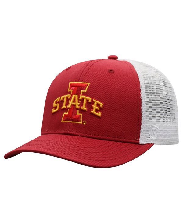 トップオブザワールド メンズ アクセサリー 帽子 Top of the World Mens Cardinal White Iowa State Cyclones Trucker Snapback Hat Cardinal White ホワイト