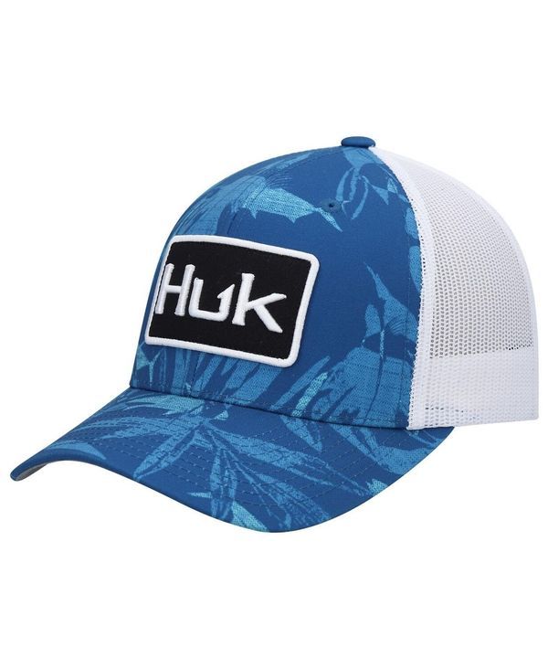 フック メンズ アクセサリー 帽子 Huk Mens Blue Ocean Palm Trucker Snapback Hat Blue ブルー
