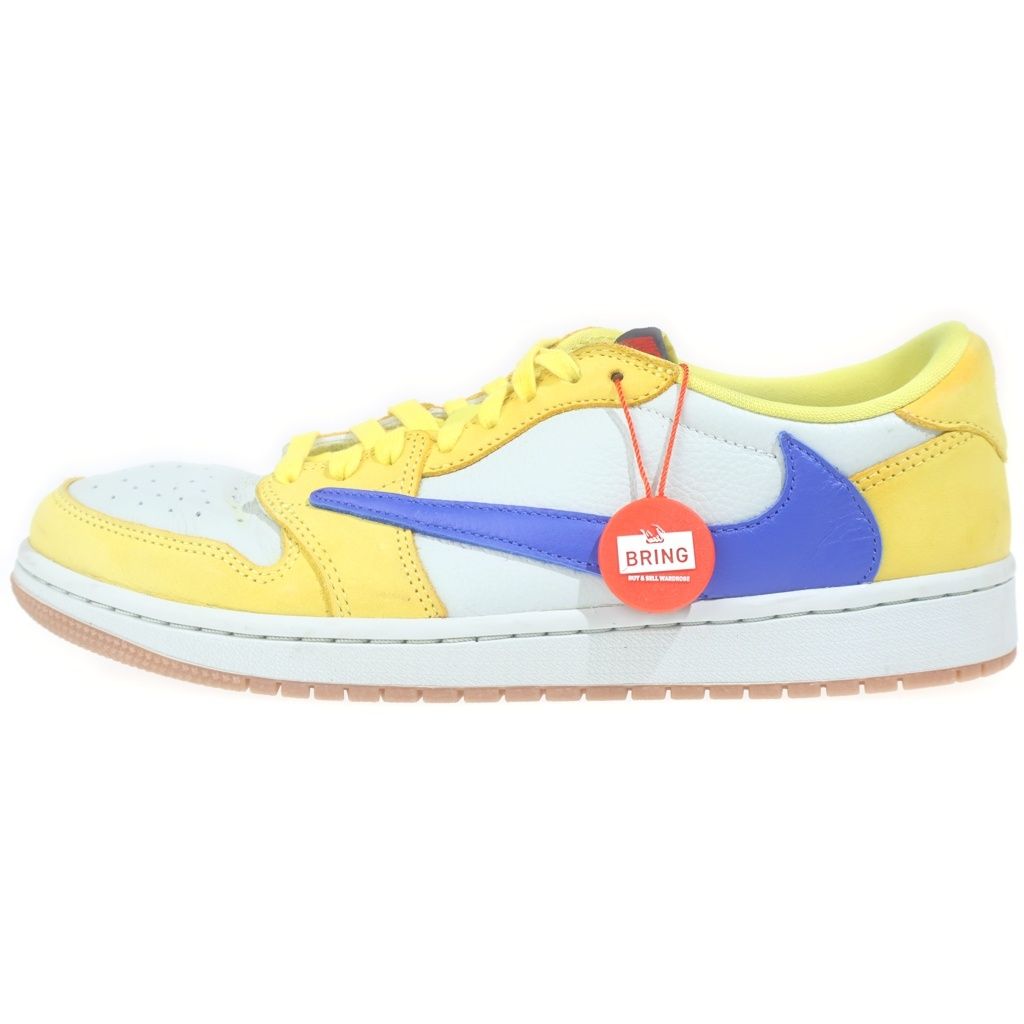 NIKE (ナイキ) ×TRAVIS SCOTT WMNS AIR JORDAN 1 RETRO LOW OG Canary DZ4137-700 トラヴィススコット ウィメンズ エアジョーダン1 ローカットスニーカーUS10/27.0cm