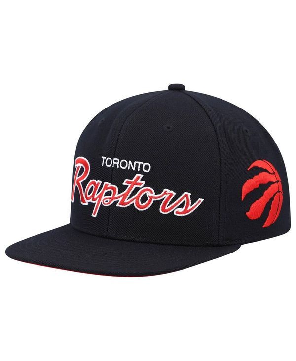 ミッチェルネス メンズ アクセサリー 帽子 Mitchell Ness Mens Black Toronto Raptors Hardwood Classics Script 20 Snapback Hat Black ブラック
