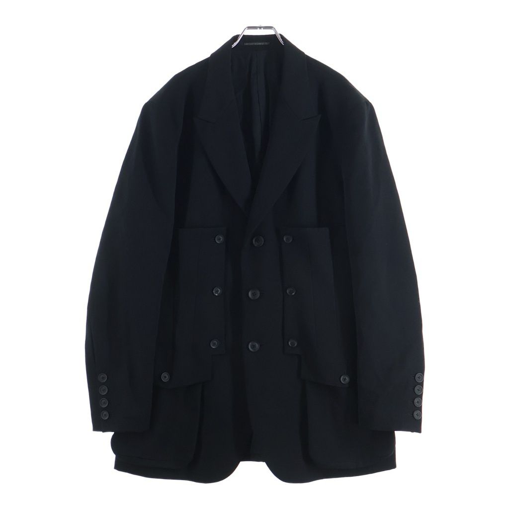 Yohji Yamamoto POUR HOMME (ヨウジヤマモト プールオム) 21AW フラシ胸あて 絞1AW フラシ胸あてボタン止め テーラードジャケット HX-J15-100