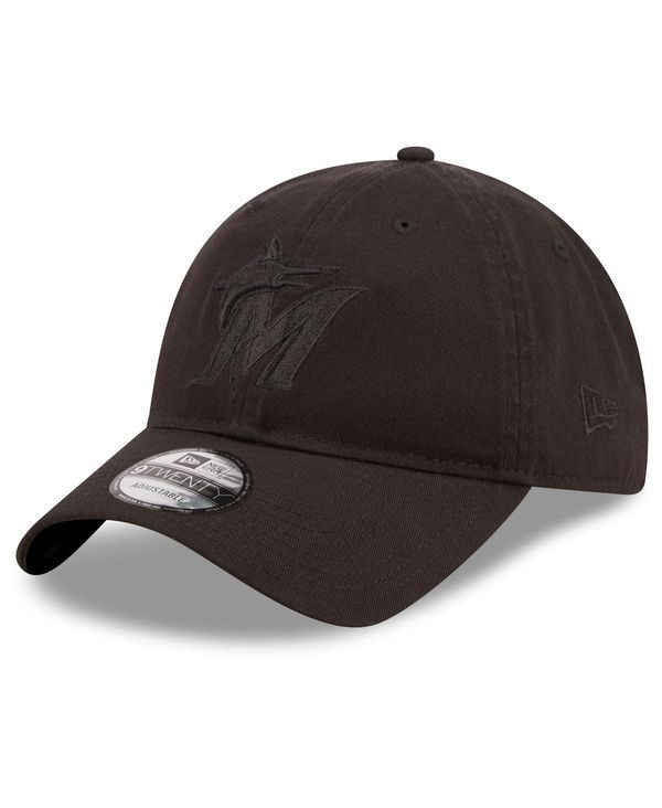 ニューエラ メンズ アクセサリー 帽子 New Era Mens Miami Marlins Black on Black Core Classic 20 9TWENTY Adjustable Hat Black ブラック