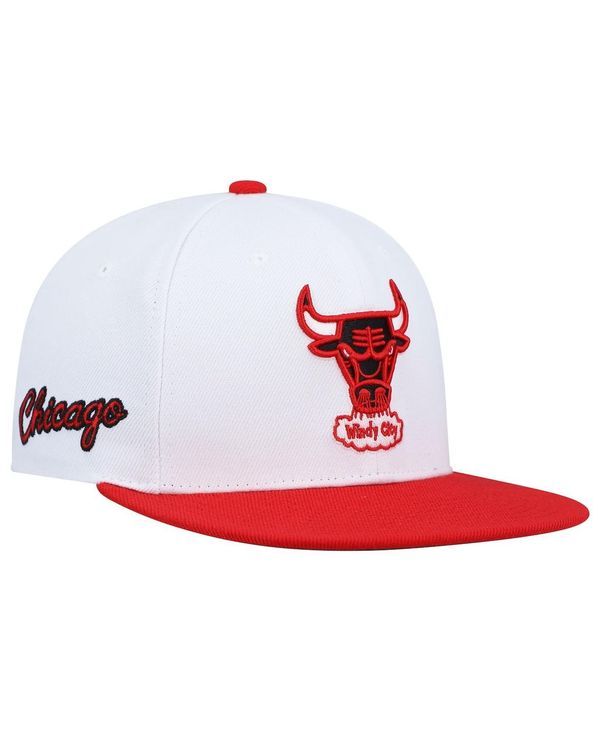 ミッチェルネス メンズ アクセサリー 帽子 Mitchell Ness Mens White and Red Chicago Bulls Hardwood Classics Snapback Hat White Red ホワイト