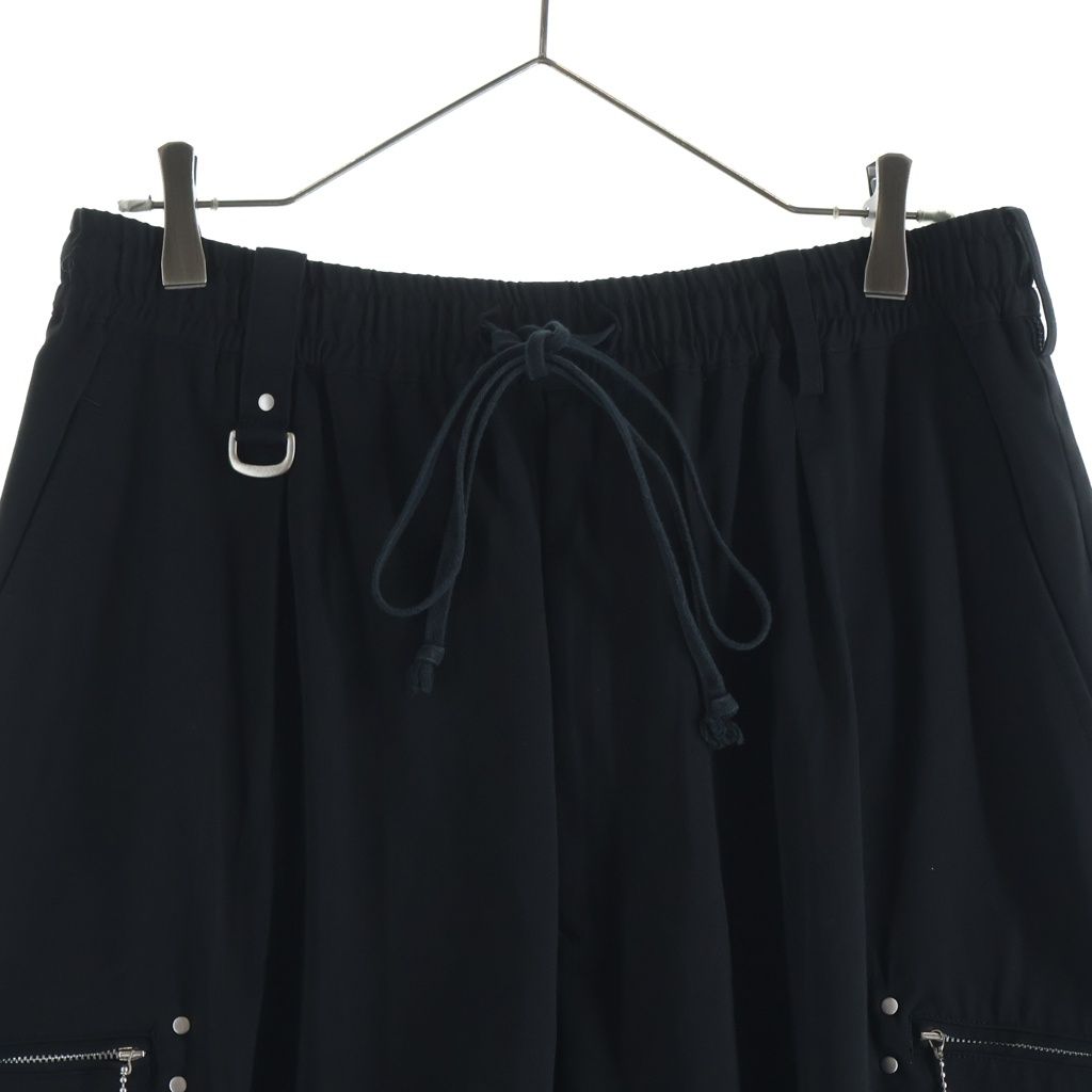 s'yte (サイト) ポリエステル サルエルパンツ ブラック UM-P77-912