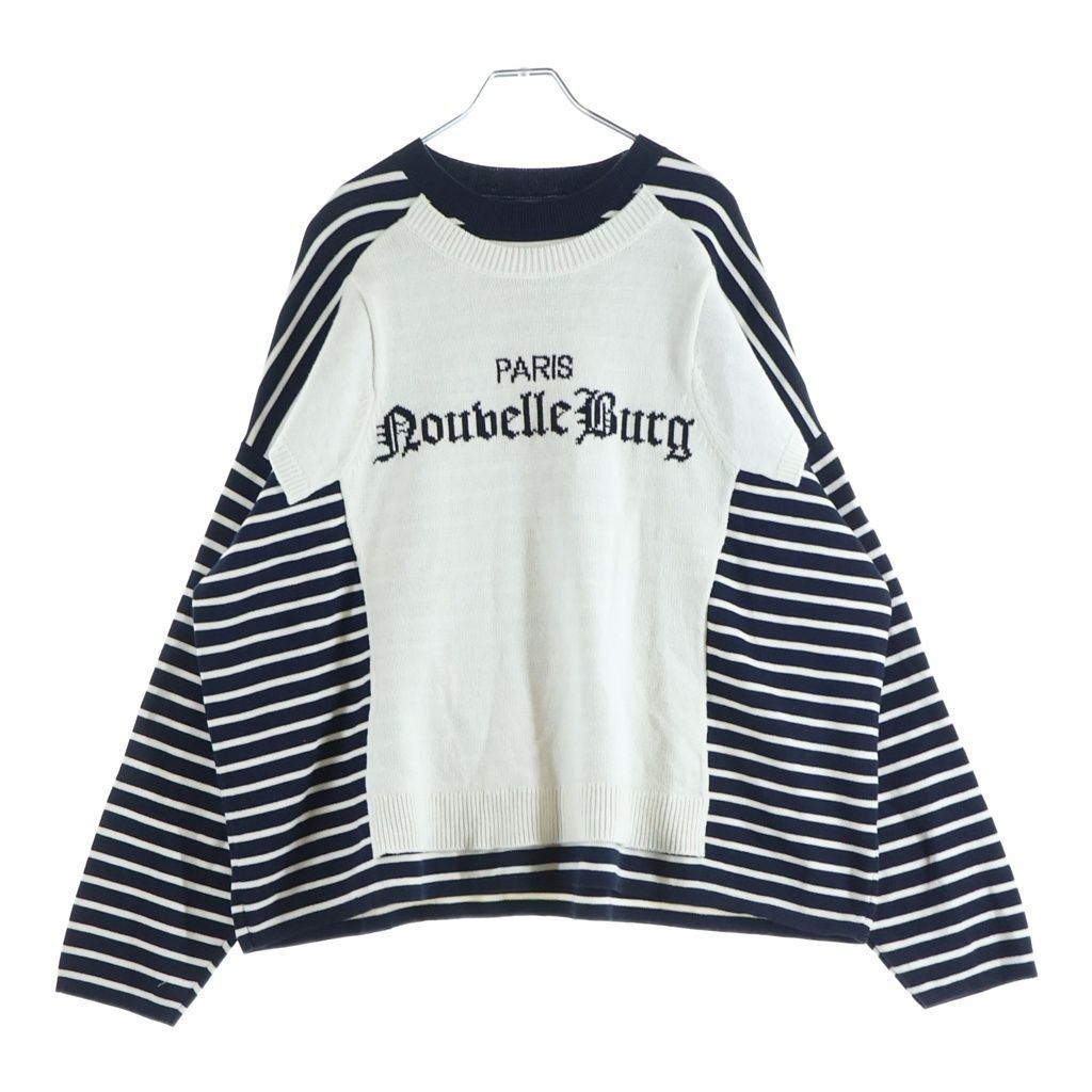 DAIRIKU (ダイリク) 25SS JUST AN IDEA 別注 Docking Lettered Knit ドッキングレタードニット セーター ネイビー BC-2