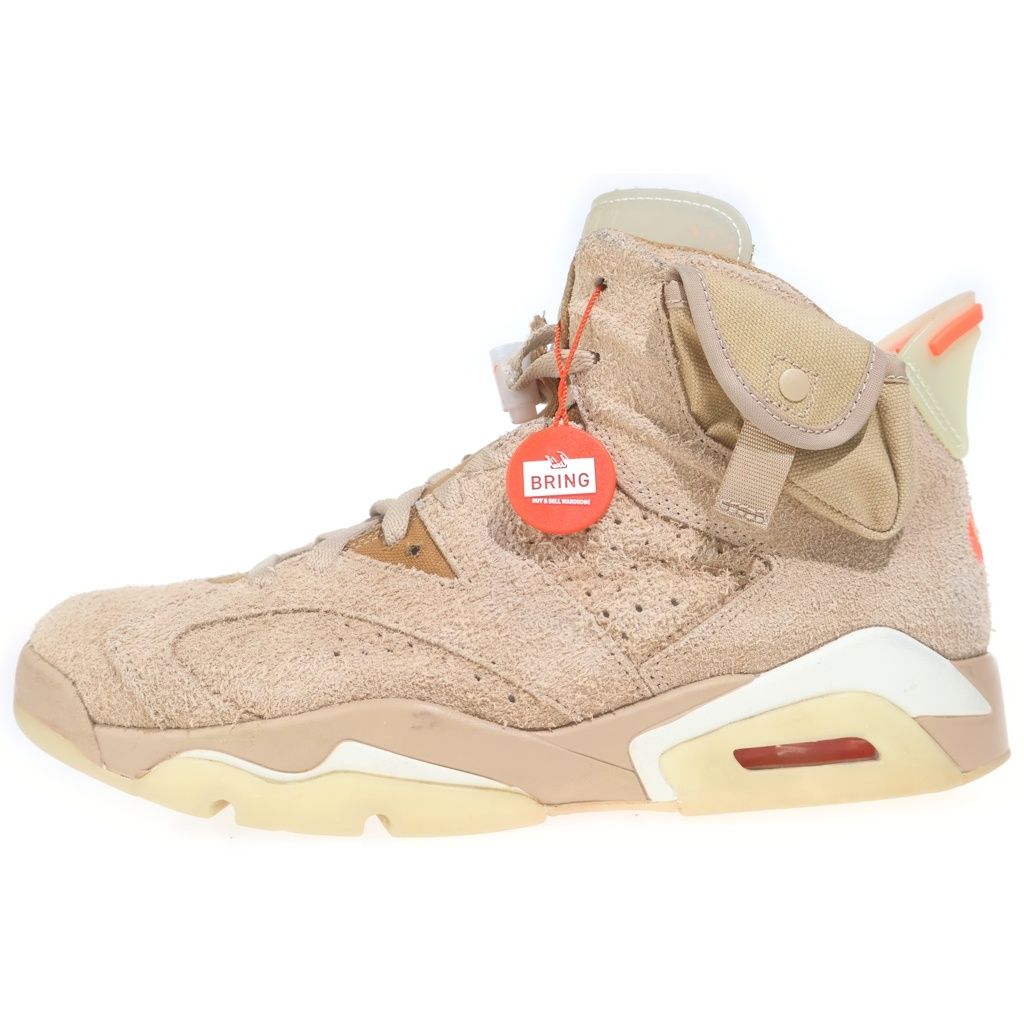 NIKE (ナイキ) ×TRAVIS SCOTT AIR JORDAN 6 RETRO SP BRITISH KAHKI トラヴィススコット エアジョーダン6 ハイカットスニーカー ベージュ US9.5/27.5cm DH0690-200