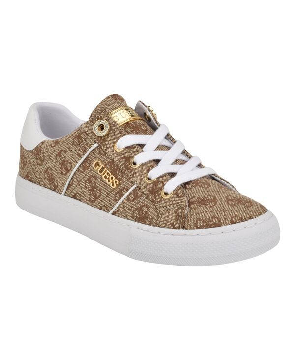 ゲス レディース シューズ スニーカー レース GUESS Womens Loven LaceUp Sneakers Medium Brown Logo ブラウン
