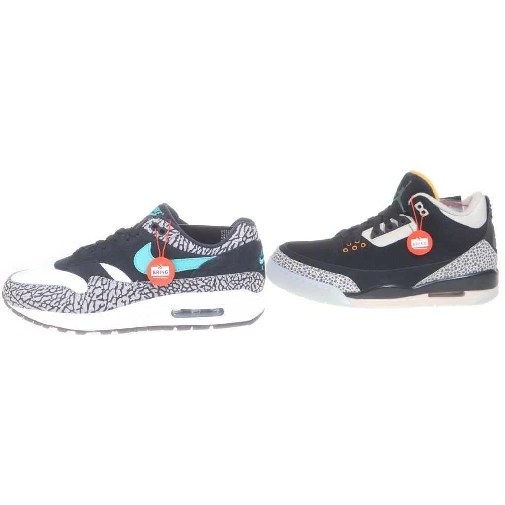 NIKE (ナイキ) ×ATMOS AIR JORDAN 3 RETRO & AIR MAX 1 ATMOS PACK エアジョーダン3 レトロ & エアマックス1 アトモスパック ローカットスニーカー US9.5/27.5cm 923098-900