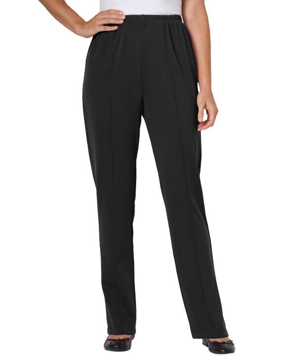 ウーマン ウィズイン レディース ボトムス カジュアルパンツ ニット Woman Within Womens Within The HassleFree ElasticWaist Soft Knit Pant Black ブラック