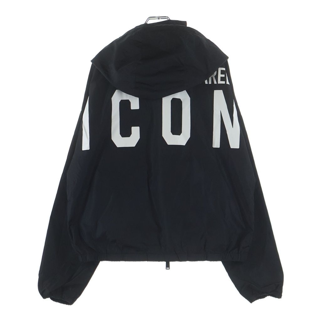 DSQUARED2 (ディースクエアード) ロゴプリント ジップアップ ナイロンジャケット S79AM0004 ブラック