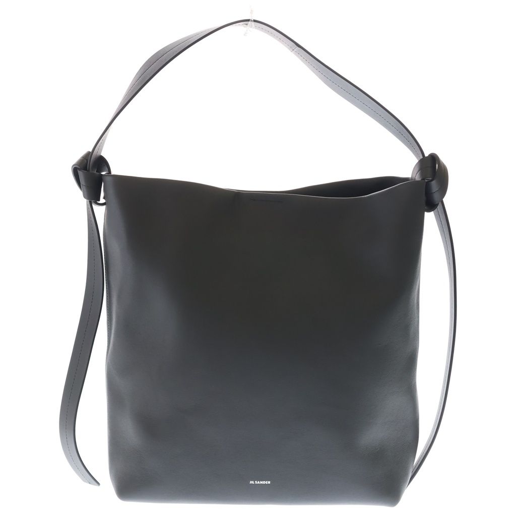 JIL SANDER (ジルサンダー) Knot Shopper Hobo Medium ノット レザー バッグ ミディアム グレー