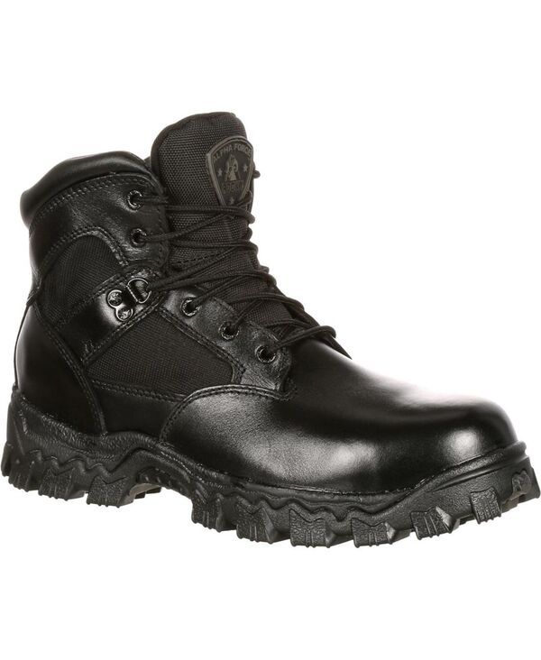ロッキー メンズ シューズ ブーツ・レインブーツ ROCKY Mens Alpha Force Composite Toe Waterproof Public Service Boot Black ブラック