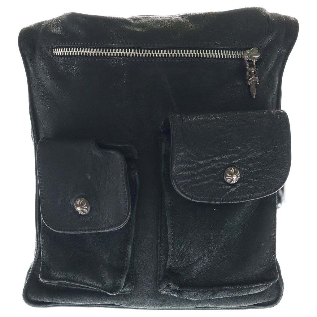 CHROME HEARTS (クロムハーツ) F-SLINGER SHOULDER BAG Fスリンガー スエード ショルダーバッグ ブラック