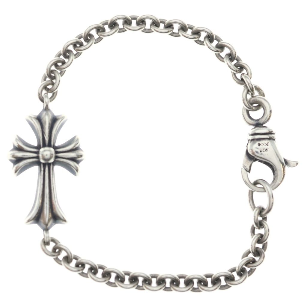 CHROME HEARTS (クロムハーツ) CHAIN TINY CH CRS タイニーCHクロスチェーン ブレスレット シルバー