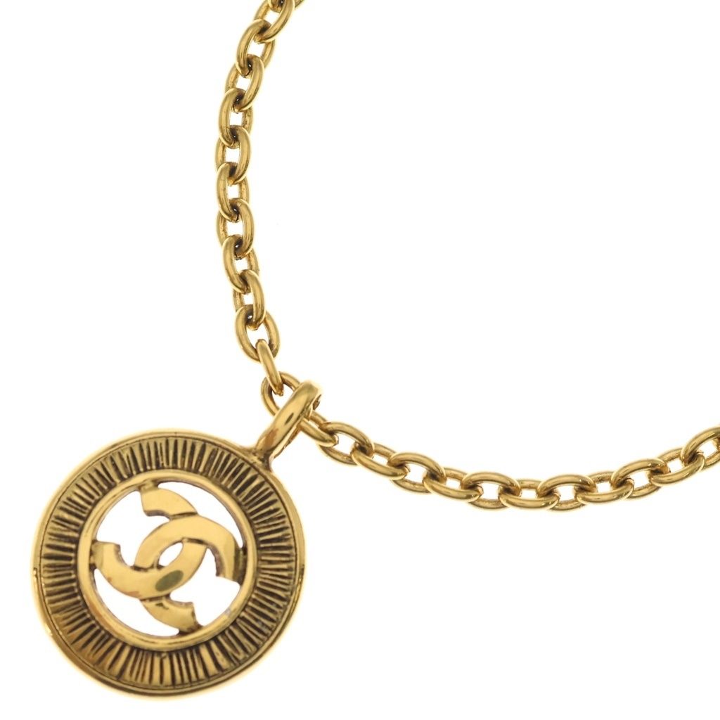 CHANEL (シャネル) ココマーク サークルトップチェーンネックレス ゴールド