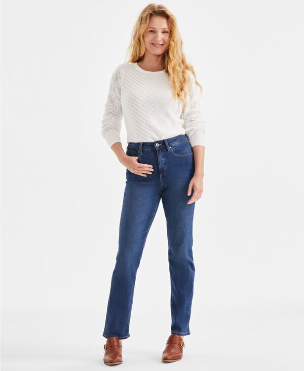 スタイルアンドコー レディース ボトムス デニムパンツ ジーンズ Style Co Womens High Rise StraightLeg Jeans Regular Short and Long Lengths 2PS28W Moddy Blue ブルー