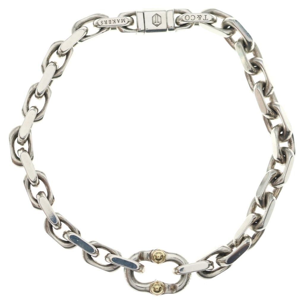 TIFFANY & Co. (ティファニー) 1837 メイカーズ ナローチェーンブレスレット シ コンビ Ag925 ルバー/ゴールド