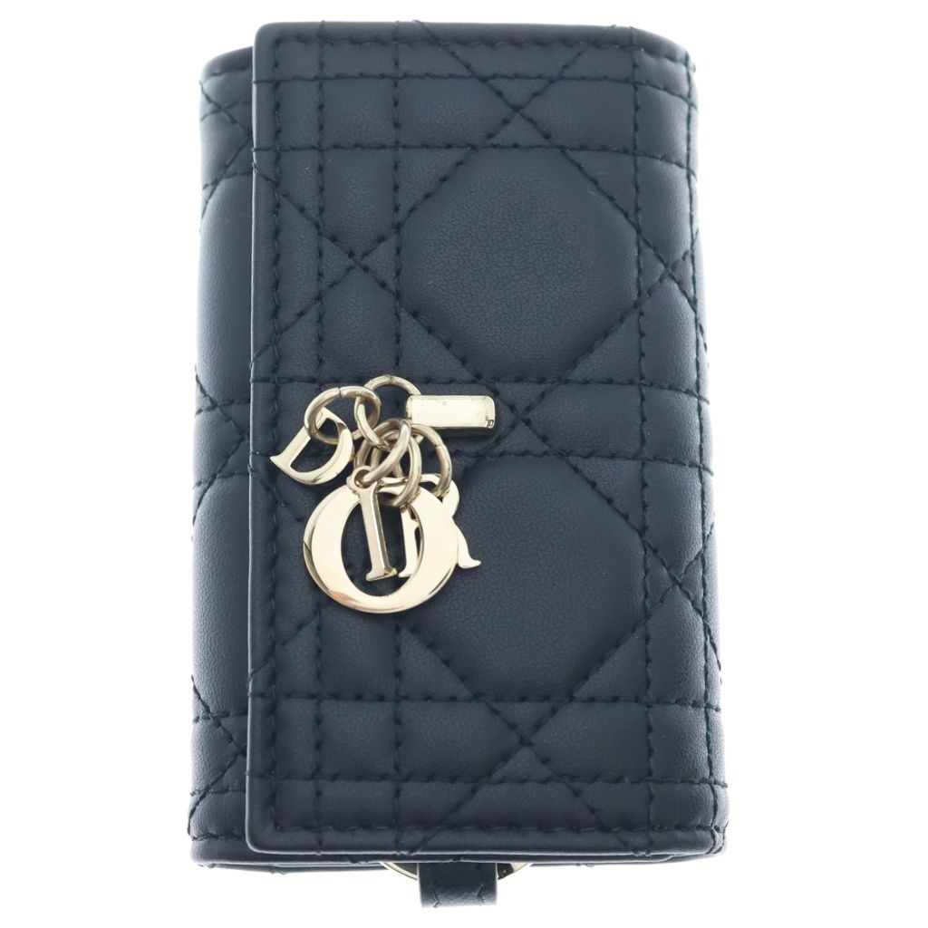DIOR (ディオール) My Dior Aster Key case キーケース マイディオール カナージュ ラムスキン ブラック S0983ONMJ