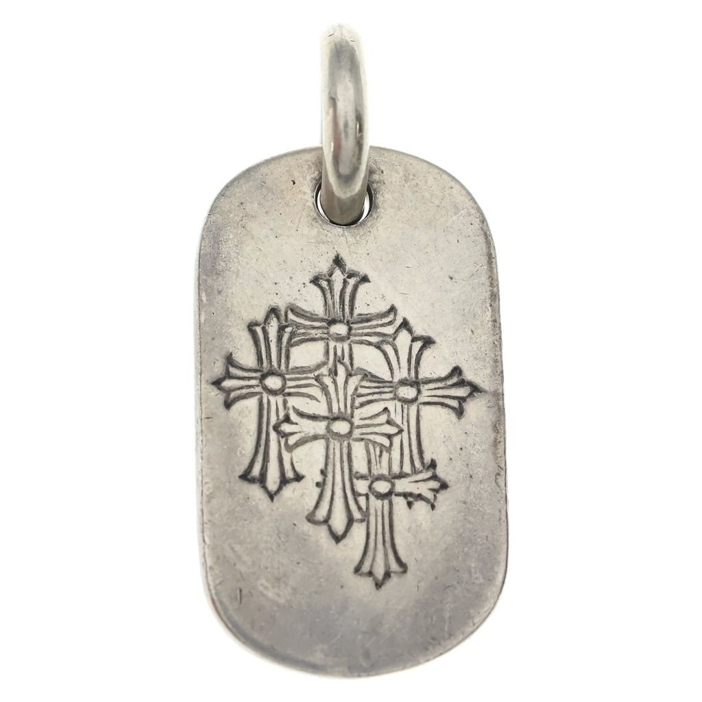 CHROME HEARTS (クロムハーツ) D TAG SML スモールドッグタグ セメタリーエングレイブオールド シルバーネックレストップ