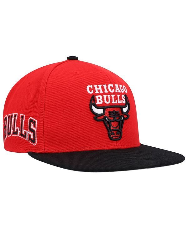 ミッチェルネス メンズ アクセサリー 帽子 Mitchell Ness Mens Red Black Chicago Bulls Side Core 20 Snapback Hat Red Black ブラック