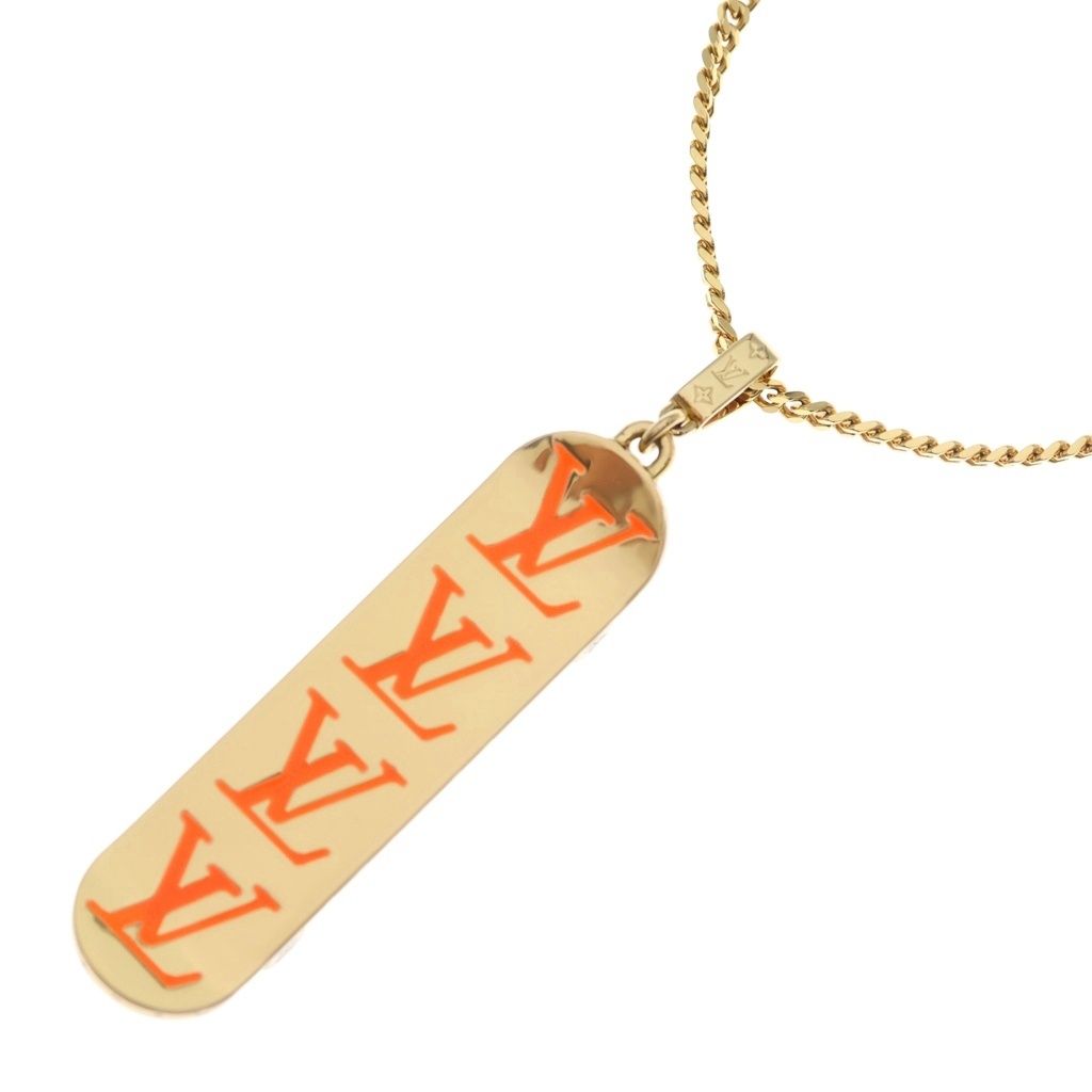 LOUIS VUITTON (ルイヴィトン) ペンダント スケートボード チェーンネックレス ゴールド GP MP3276 DI1221