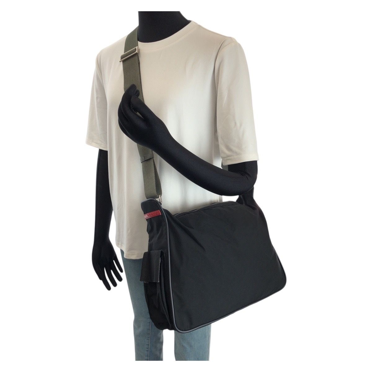 美品 PRADA SPORTS プラダスポーツ スポーツライン ブラック グレー