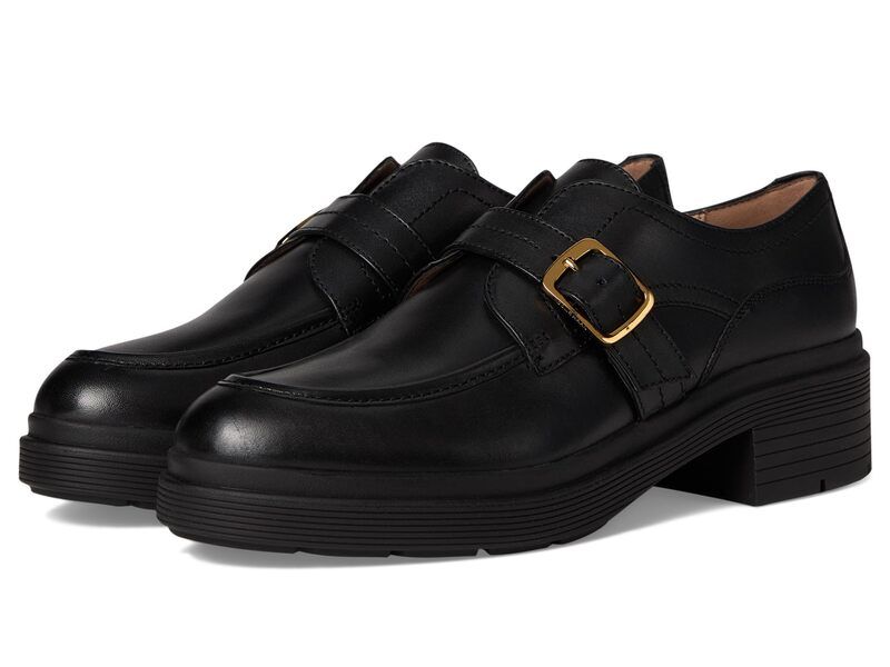 コールハーン レディース シューズ オックスフォード モンクストラップ モンク Cole Haan Carlitta Monk Strap Lug Oxfords Black Leather ブラック