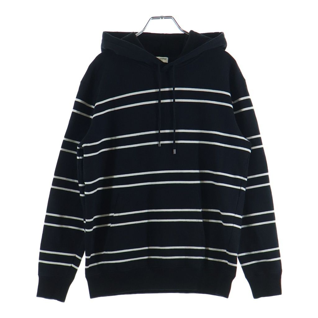 SAINT LAURENT PARIS (サンローランパリ) ボーダー スウェットプルオーバースウェットパーカー ブラック 759979 Y37IZ 25,340円