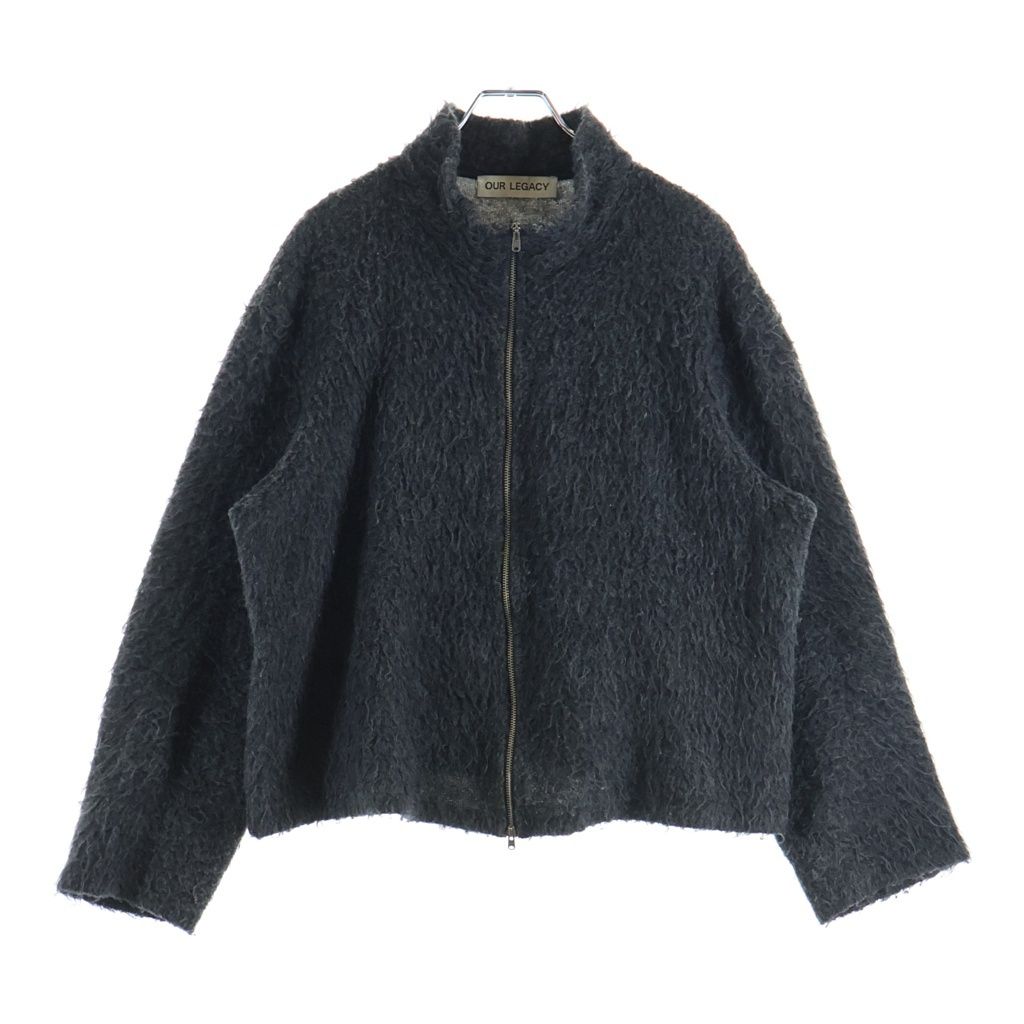OUR LEGACY (アワーレガシー) 22AW SHRUNKEN FULLZIP POLO シュランケン フルジップ ポロ ジップアップ モヘアジャケット グレー M4226SD