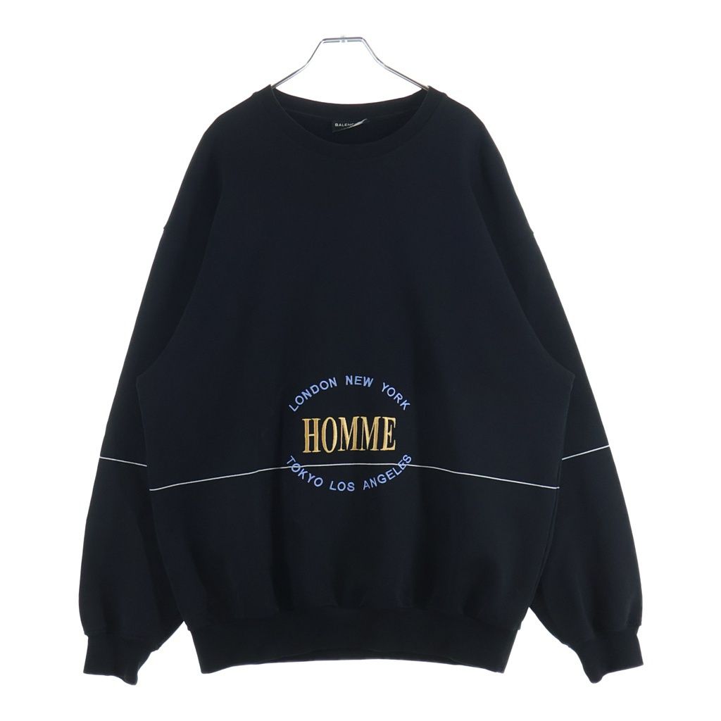 BALENCIAGA (バレンシアガ) 17AW OVERSIZED HOMME CITY オーバサイズ HOMME刺繍 スウェット トレーナー ブラック 485994 TWK22