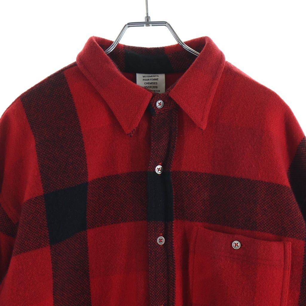 VETEMENTS (ヴェトモン) 19SS Over Size Western Wool Flannel Check 