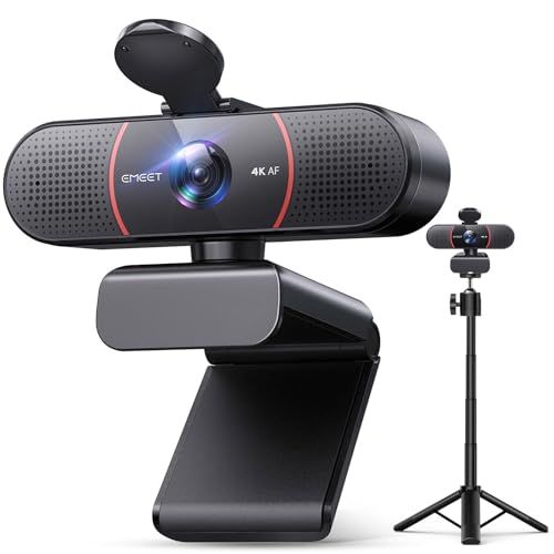 EMEET C960 4K webカメラ 三脚付き ウェブカメラ 800万画質 UHD Sonyセンサー PDAFオートーフォーカス 内蔵マイク パソコン用カメラ 3段階高さ調節 自動光補正 PCカメラ プライバシーカバー 会議用/授業用/ビ d29ae7eb