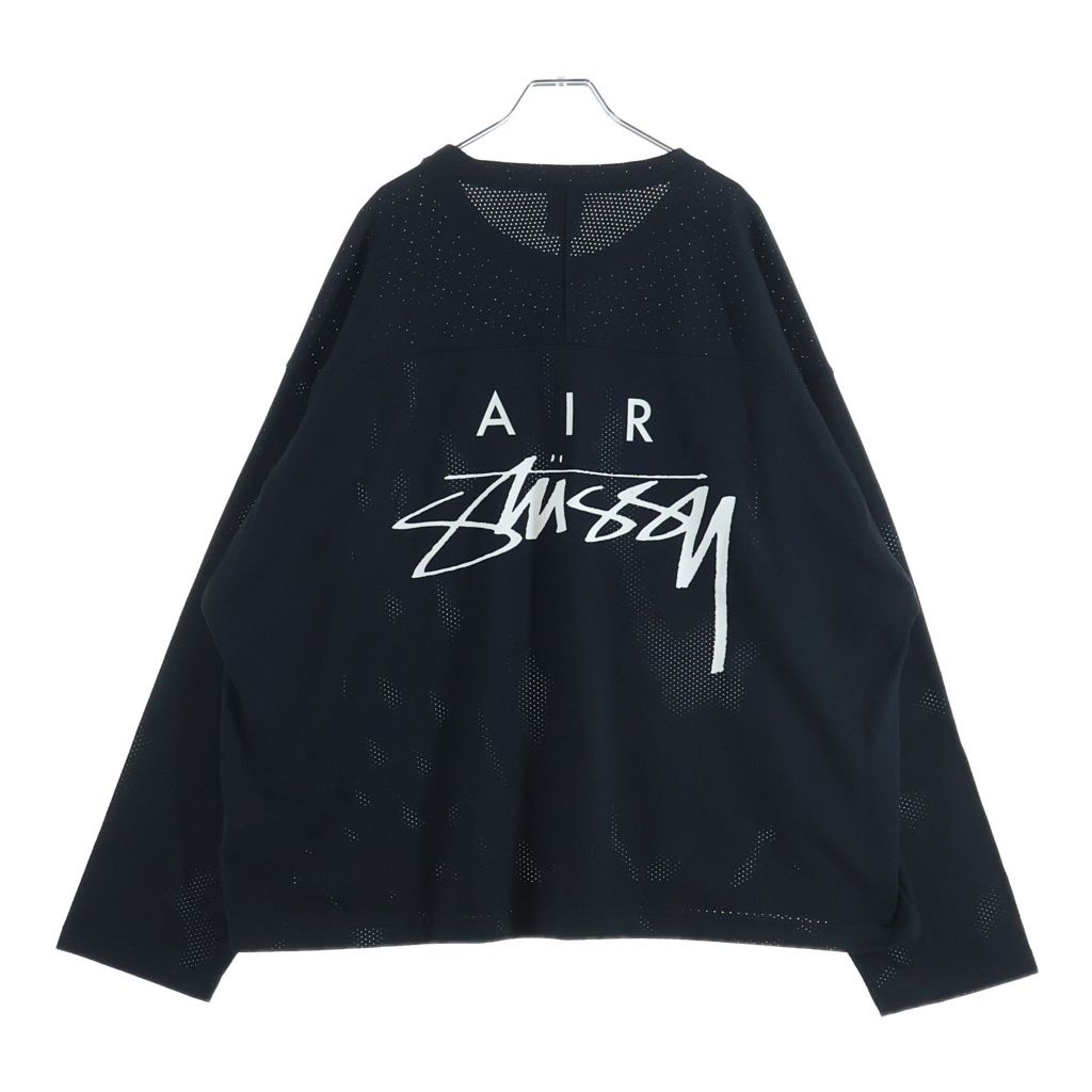 NIKE (ナイキ) ×STUSSY Long Sleeve Top ステューシー メッシュ クルーネック 長袖Tシャツ ロングスリーブ ブラック FJ9164-010