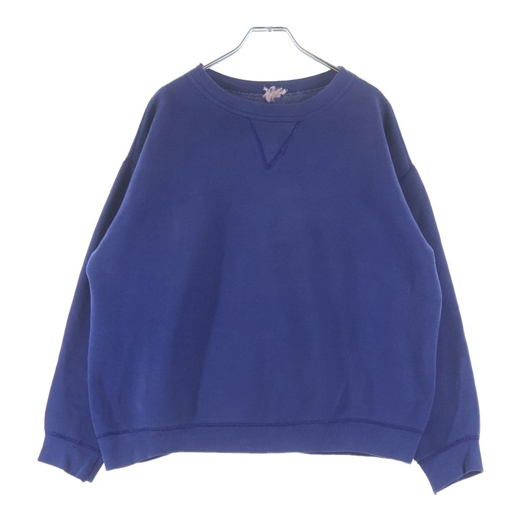 VINTAGE (ヴィンテージ) 50-60S SOLID SWEAT ソリッド スウェット バインダー 前V 貫通ステッチ スウェット トレーナー ネイビー