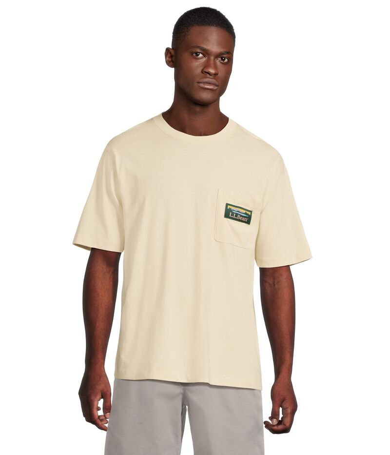 エルエルビーン メンズ トップス シャツ ロゴ LLBean Katahdin Logo Tee Short Sleeve Natural