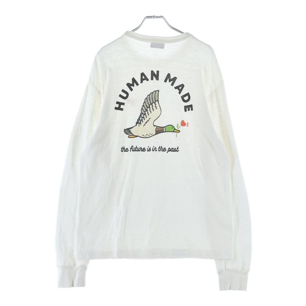 新品　Human Made 長袖T ホワイト　ハートロゴ　ヒューマンメイド HUMAN MADE (ヒューマンメイド) 23SS L/S Tee ハートロゴ刺繍 クルー