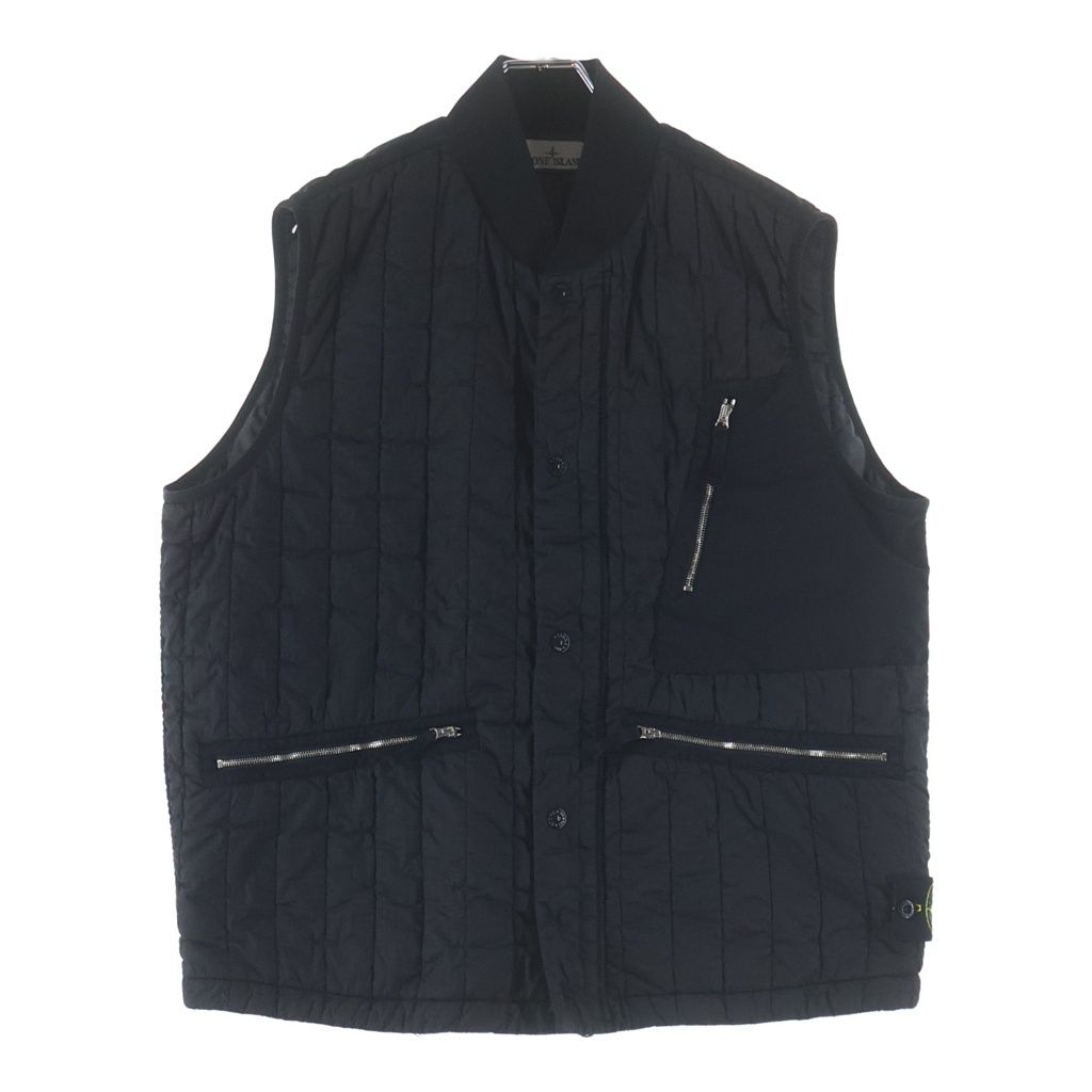 STONE ISLAND (ストーンアイランド) STELLA VEST ステラ ボタンアップキルティングベスト ブラック 8015G0231