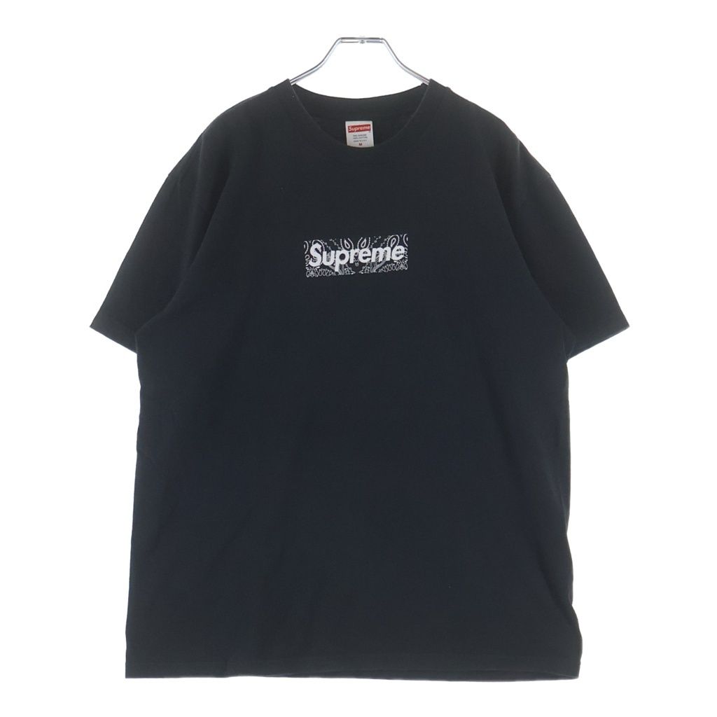 SUPREME バンダナ風 39 Tシャツ ブラック SUPREME (シュプリーム) 19AW Bandana Box Logo Tee バンダナボックス