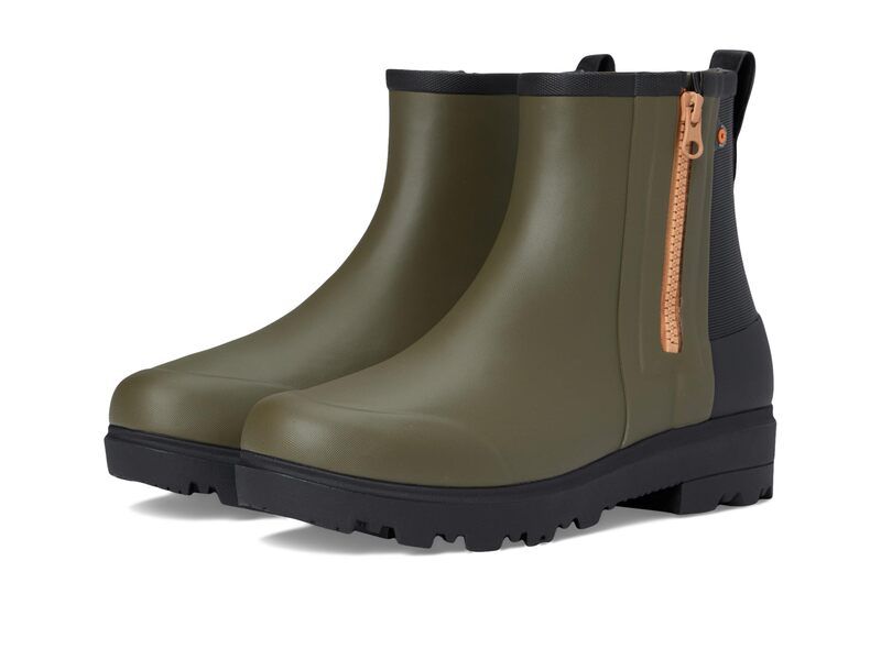ボグス レディース シューズ ブーツ・レインブーツ Bogs Holly Rain Zip Army Green グリーン