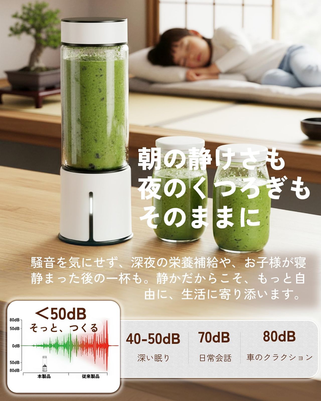 生活家電 ミキサー スムージー 氷も砕ける ジューサー 小型 静音