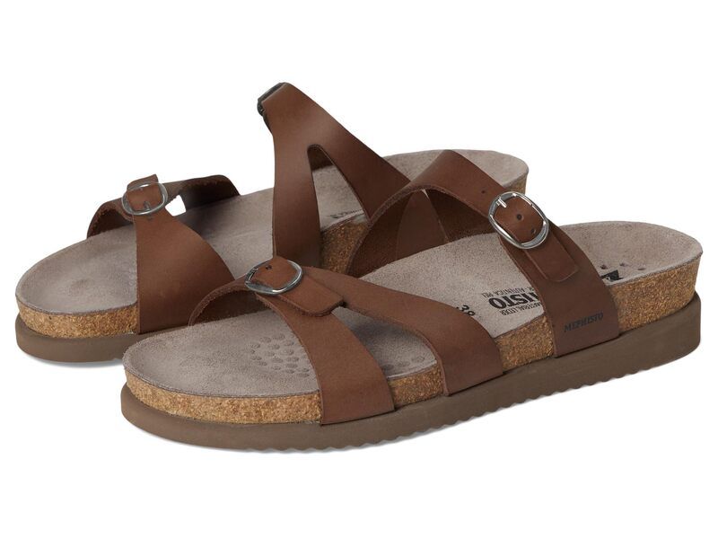 メフィスト レディース シューズ サンダル Mephisto Hannel Dark Brown Scra ブラウン