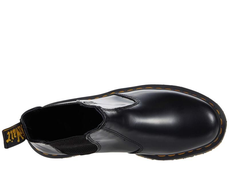 ドクターマーチン レディース シューズ ブーツ・レインブーツ チェルシーブーツ プラットフォーム チェルシー レザー Dr Martens 2976 Quad Smooth Leather Platform Chelsea Boots Black Polish