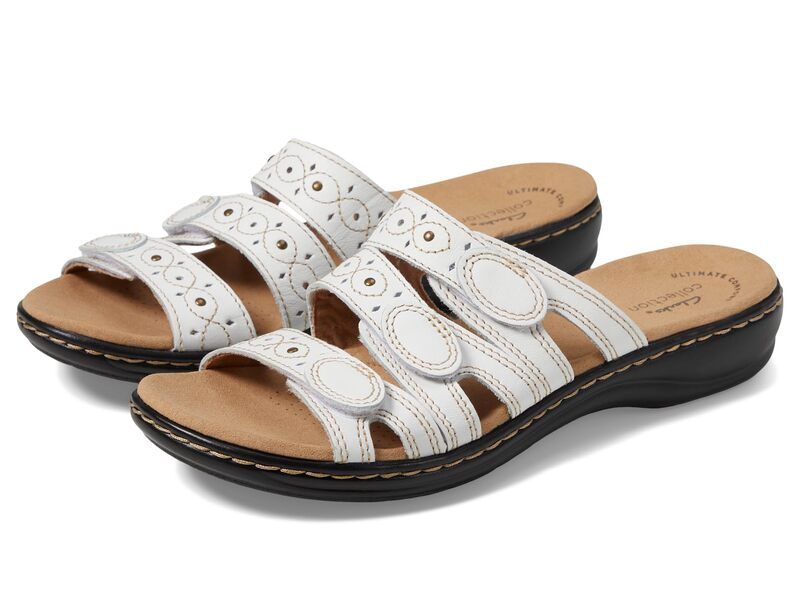 クラークス レディース シューズ サンダル Clarks Leisa Cacti Q White Leather ホワイト